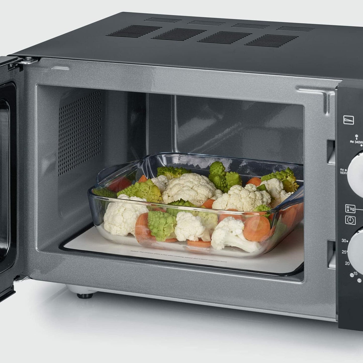 Four Micro-Ondes, 20 L, Jusqu’À 800 W, 6 Niveaux De Puissance, Fond Plat Céramique, Noir, MW7761