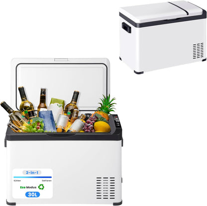 Mini Frigo De Voiture 12/24V, Petit Réfrigérateur À Compresseur Portable Froid Glacière Électrique 30L Pour Boisson, Congélateur Camping Pour Chambre Kue011Wsz
