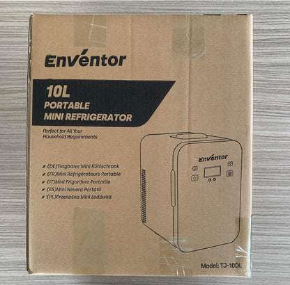 Mini Frigo10L, 220V/12V, Refroidisseur Et Réchauffeur, Portable Mini Réfrigérateur Avec Affichage LCD De La Température, Pour Voiture Voyage Cosmétiques Boisson Nourriture, Noir