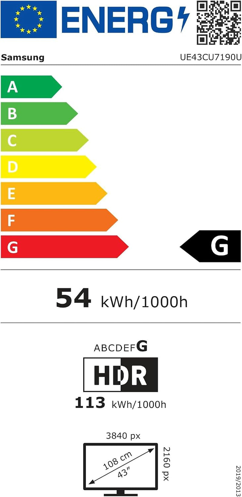 UE43CU7190 Téléviseur LED 43 Pouces UHD