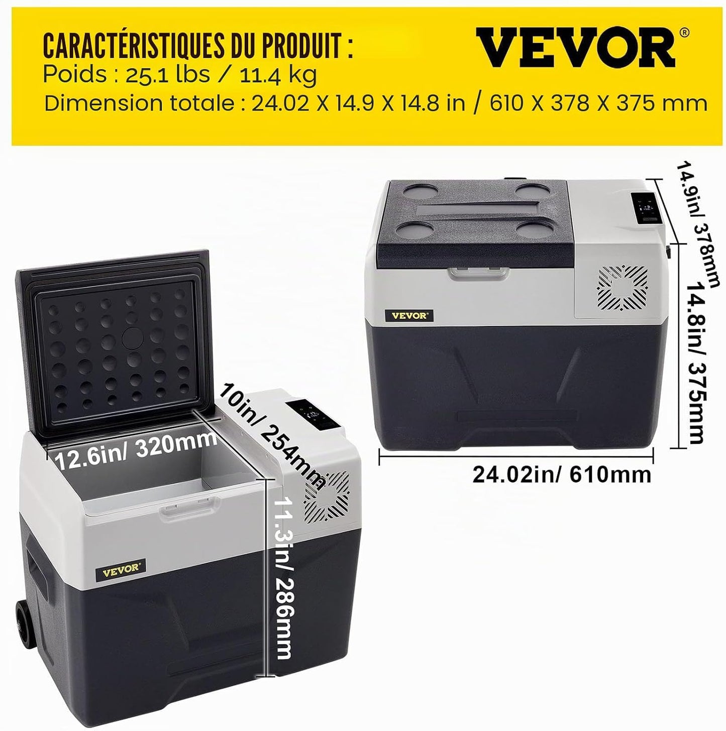 Glacière Congélateur Voiture 30 L Portable Mini Frigo Silencieux 220V Avec Panneau Numérique -20 À 20℃ Pour Maison, Voiture Et Camping 58 * 36.8 * 36.1CM