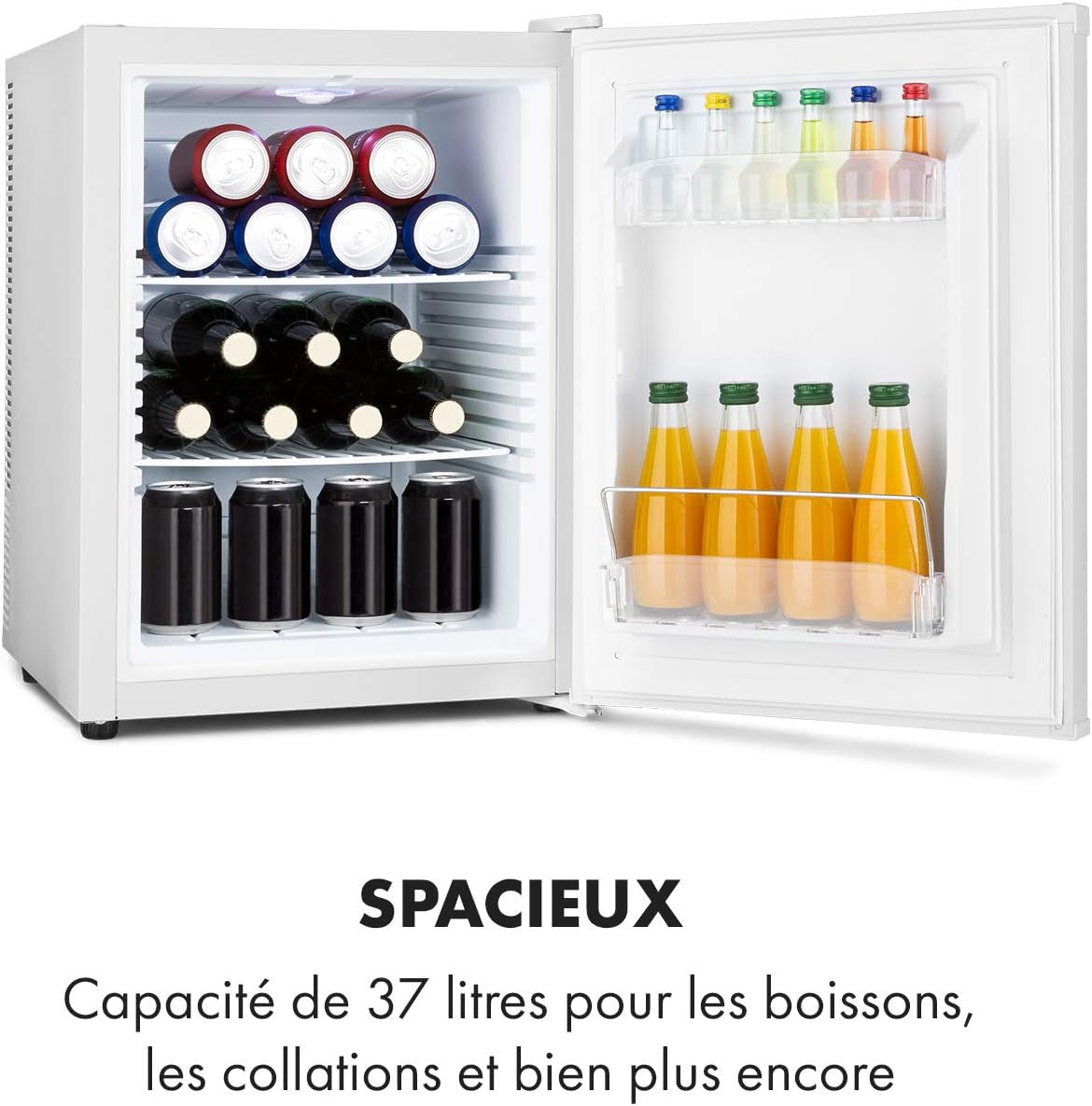 Mini Frigo De Chambre De 40L Pour Snacks Et Boissons, Petit Frigo Top Silencieux, Mini Bar, Petit Réfrigérateur Camping, Mini Frigo Cosmetique, Refrigerateur Avec Étagères Réglables, 5-15°C
