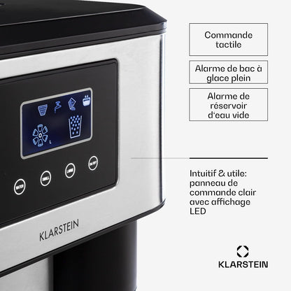 Machine a Glacons Pour La Maison, Capacité De 1.8L, Fabrique Rapidement Jusqu'À 15Kg De Glacons Concassée Ou En Balles, Machine À Glaçons, Ice Maker Avec Alarme, Facile À Nettoyer