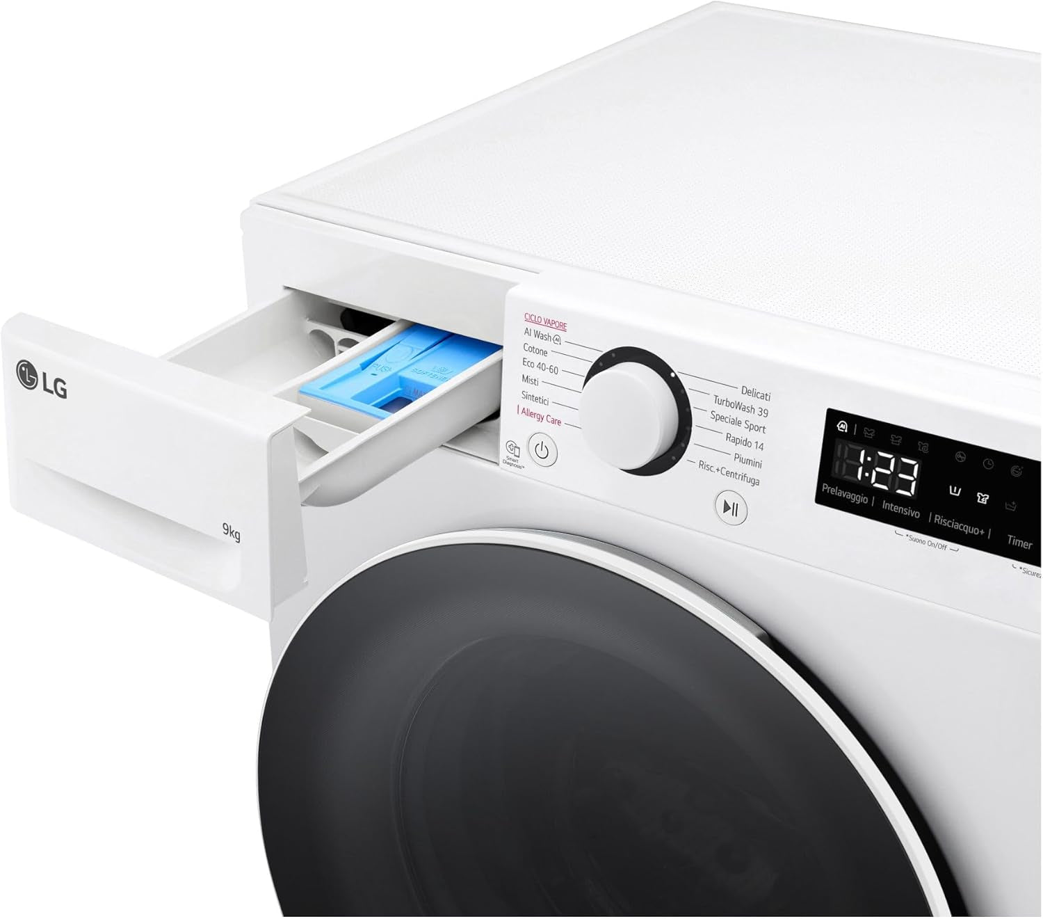 F4R5009TSWW Machine À Laver 9 Kg AI DD, Classe A-10%, 1400 Tr/Min, Turbowash, Vapeur