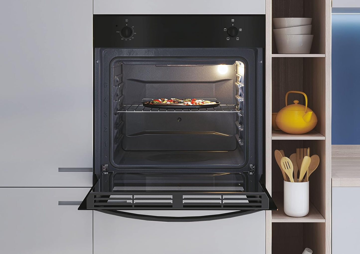 Four Encastrable Émail Lisse FIDC N100, 70 Litres, 3 Modes De Cuisson