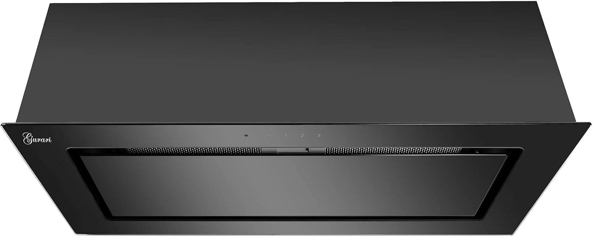 Hotte De Plafond GCH E 217 70 BL Prime Incl. Set De Recirculation D'Air, Hotte De Cuisine 70 Cm, Verre Noir, 1000M³/H, Haute Capacité D'Extraction, Hotte De Cuisine, Air Extrait/Air Recyclé