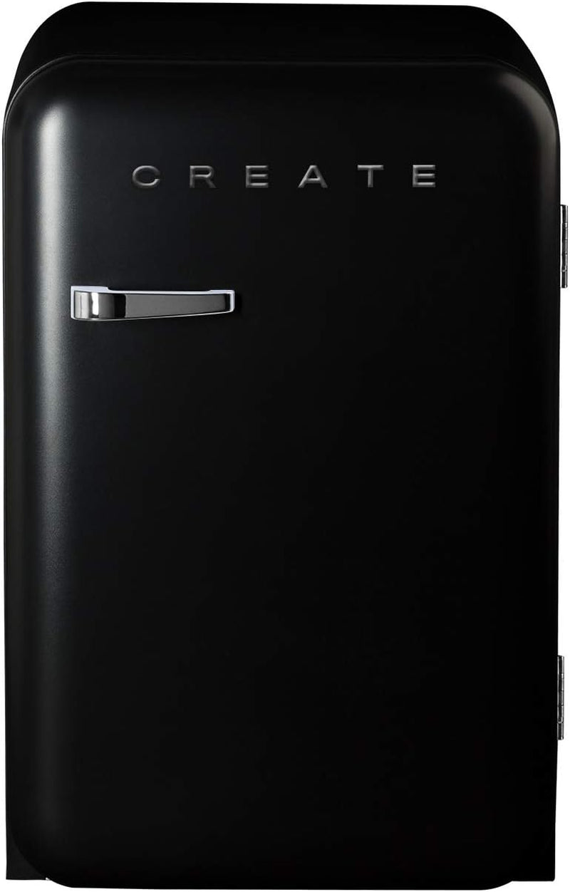/ RETRO FRIDGE 83.5 Silver/Réfrigérateur Noir Avec Poignée Argent/Pratique Et Fonctionnel, Matériaux Résistants
