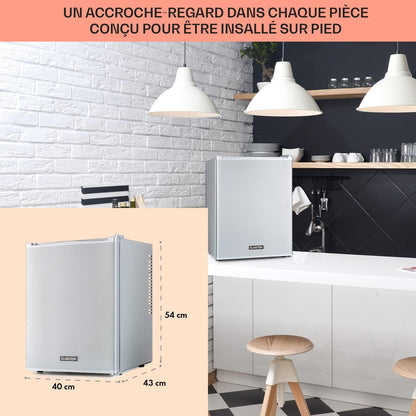 Mini Frigo De Chambre De 33L Pour Snacks Et Boissons, Top Silencieux, Bar, Petit Réfrigérateur Camping, Pour Cosmetique, Refrigerateur Avec Étagères Réglables, 5-15°C