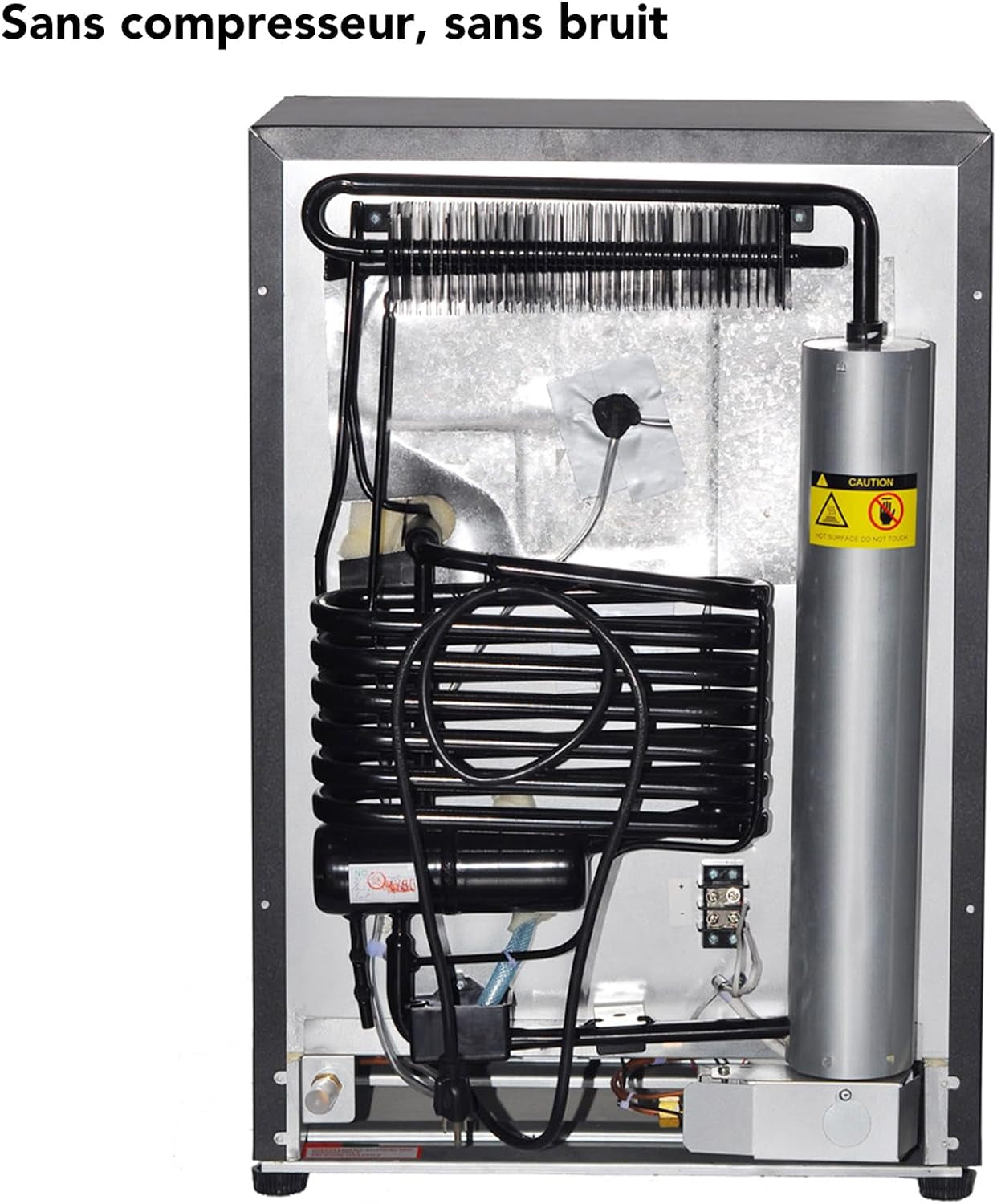 Frigo Trimixte 12V/220V/Gaz,60L,Frigo Camping Gaz, 30Mbar, Température 0-10℃, Porte Réversible, Mini Réfrigérateur Silencieux Pour Camping-Car Caravane Mobile-Home,Noir