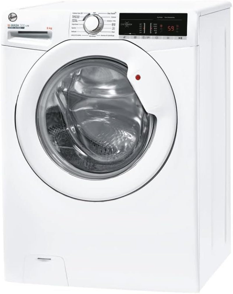 H3W 48TE-11 H-WASH 300 LITE Machine À Laver 8 Kg, 1400 Tr/Min, Connectivité NFC, Chargement Frontal, Autonome, 85-52-60 Cm, Blanc, Classe D