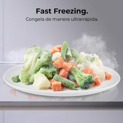 Réfrigérateur Combiné Rétro À Deux Portes 294 L Bolero Coolmarket Combi Origin 294 Bleu. Hauteur 190 Cm Et Largeur 60 Cm, No Frost Total, Refroidissement Multiple, Ultra Fresh