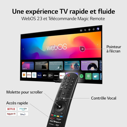 LG TV OLED 2023 | OLED65B3 | 65'' (164 Cm) | OLED | Processeur Α7 AI Gen6 4K, Gris Foncé/Noir