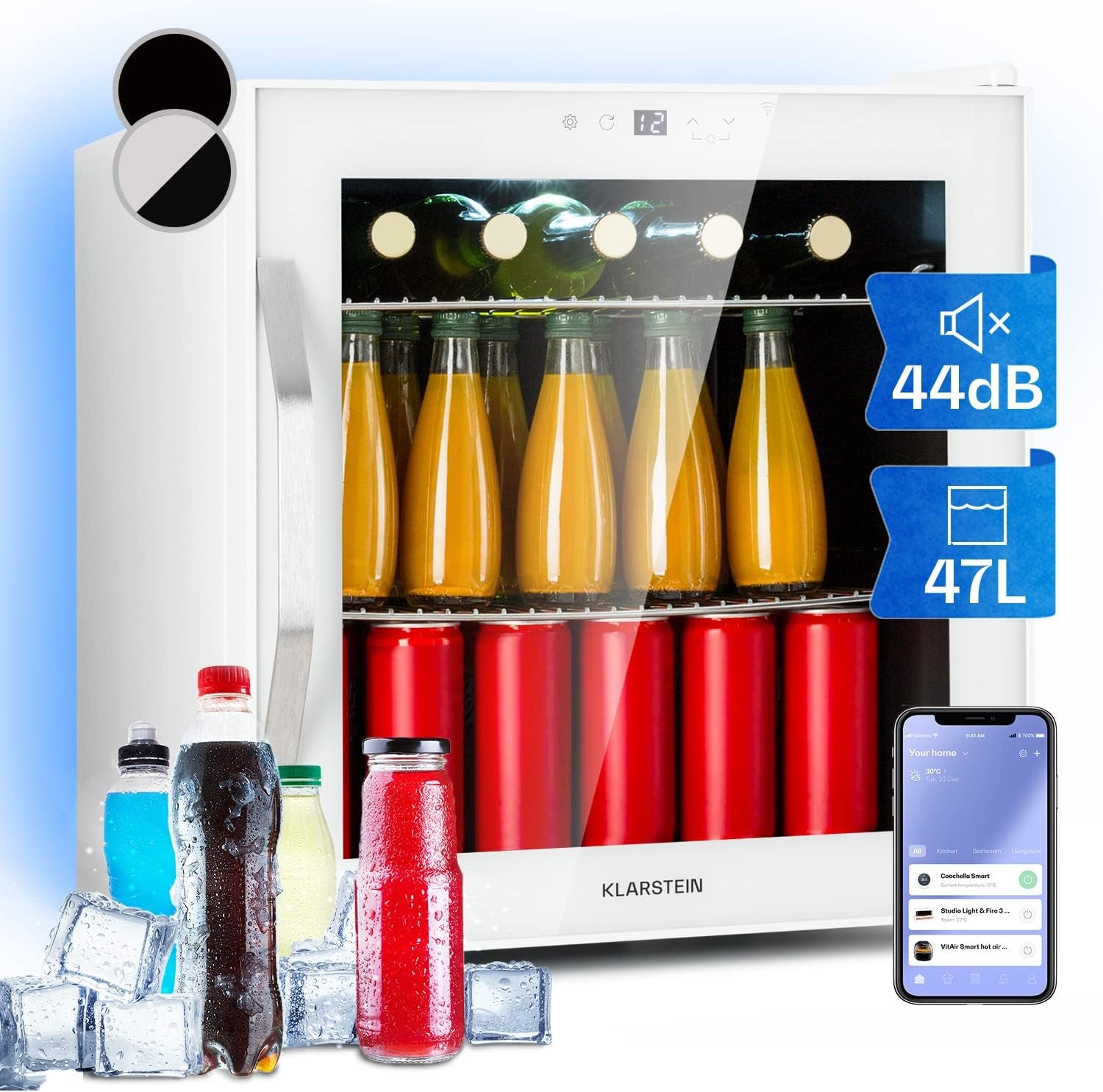 Mini Frigo De Chambre De 47L Pour Boissons Et Bieres, Petit Frigo Silencieux, Mini Bar Intérieur/Ext, Petit Refrigérateur Camping, Stockage De Vins Et Boisssons, Étagères Amovibles, 5-18°C