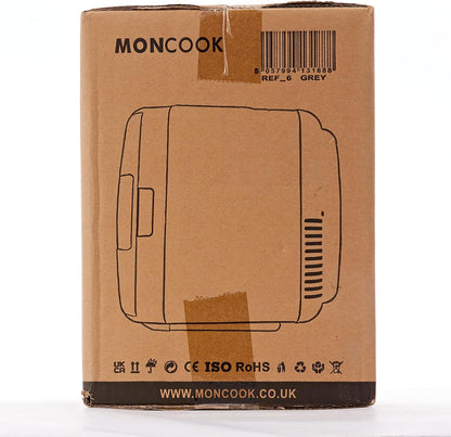 MONCOOK Mini Réfrigérateur - Mini Réfrigérateurs Portables Pour Les Soins De La Peau, La Médecine, La Nourriture Et Les Boissons - Fonction De Refroidissement Et De Réchauffement - 5L - Mono Gris