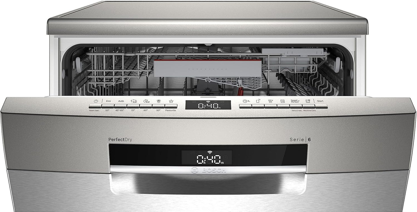SMS6ZDI08E - Série 6 - Lave-Vaisselle Pose-Libre - Home Connect - 13 Couverts - Silence plus 40 Db - Inox