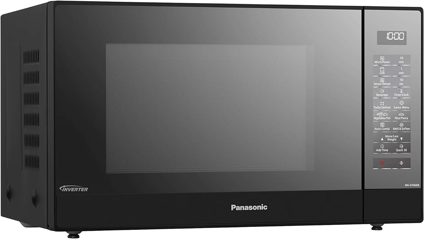 NN-GT46KBSUG Four À Micro-Ondes Et Gril Avec Plateau Tournant, 31 Litres, Aacier Inoxydable, 1000 W, Grill 1100 W, 24 Programmes Auto, Écran LCD, Capteur Genius, Menu Junior, Noir