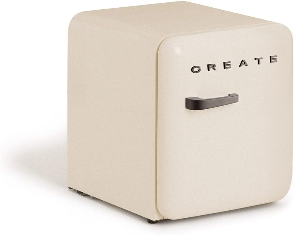 / RETRO FRIDGE 50 Black/Réfrigérateur Blanc Cassé Avec Poignée Noir/Pratique Et Fonctionnel, Matériaux Résistants