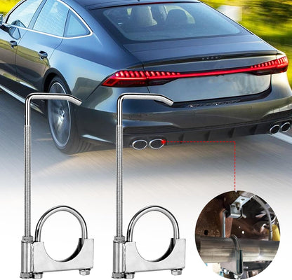 Collier D'Échappement En 2 Pièces, Acier Inoxydable Colliers En U Robustes Universel Avec Support Type Selle Ø 70 Mm / 2,75 Po Pour Tuyaux D'Échappement De Voitures Et Camions