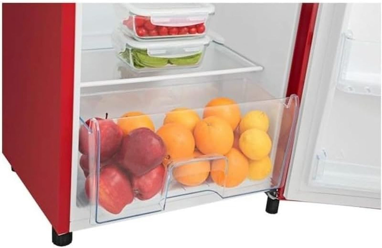 Hisense Réfrigérateur Monoporte RR220D4ERE Capacité 165 L Hauteur 128 Cm Couleur Rouge Classe Énergétique E