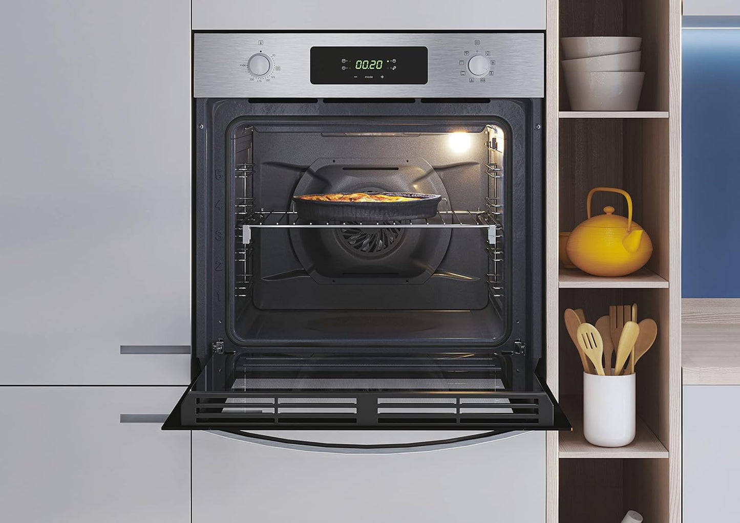 Four Électrique Inox FIDC X625 L - Chaleur Tournante, 70L, Nettoyage Aquactiva, Connectivité Hon, 8 Fonctions, Classe A+