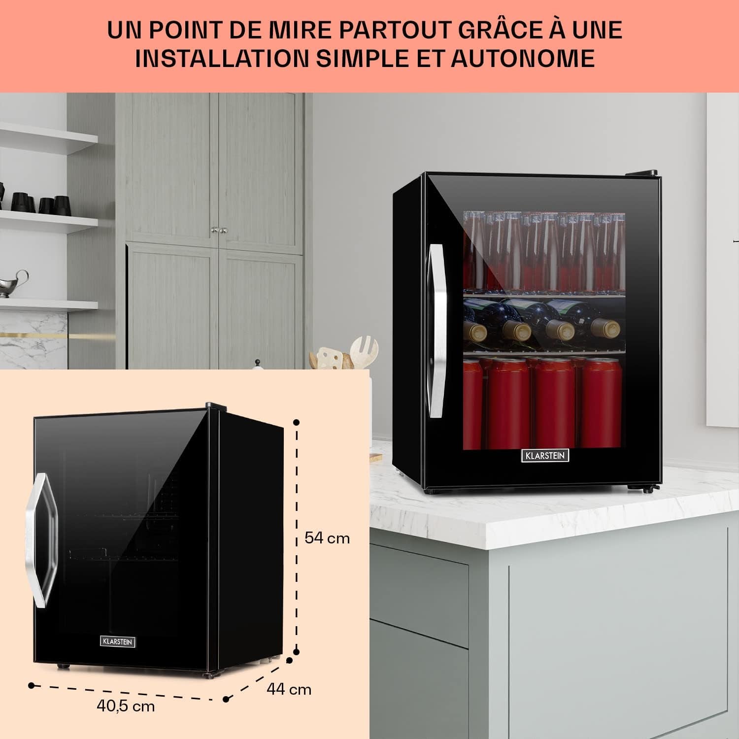 Mini Frigo De Chambre Et Bureau Pour Boisson, Petit Frigo Silencieux, Refrigerateur Mini Bar 33L, Petit Réfrigérateur Camping, Étagères Réglables Pour Le Vin, Cannette, Beer Fridge