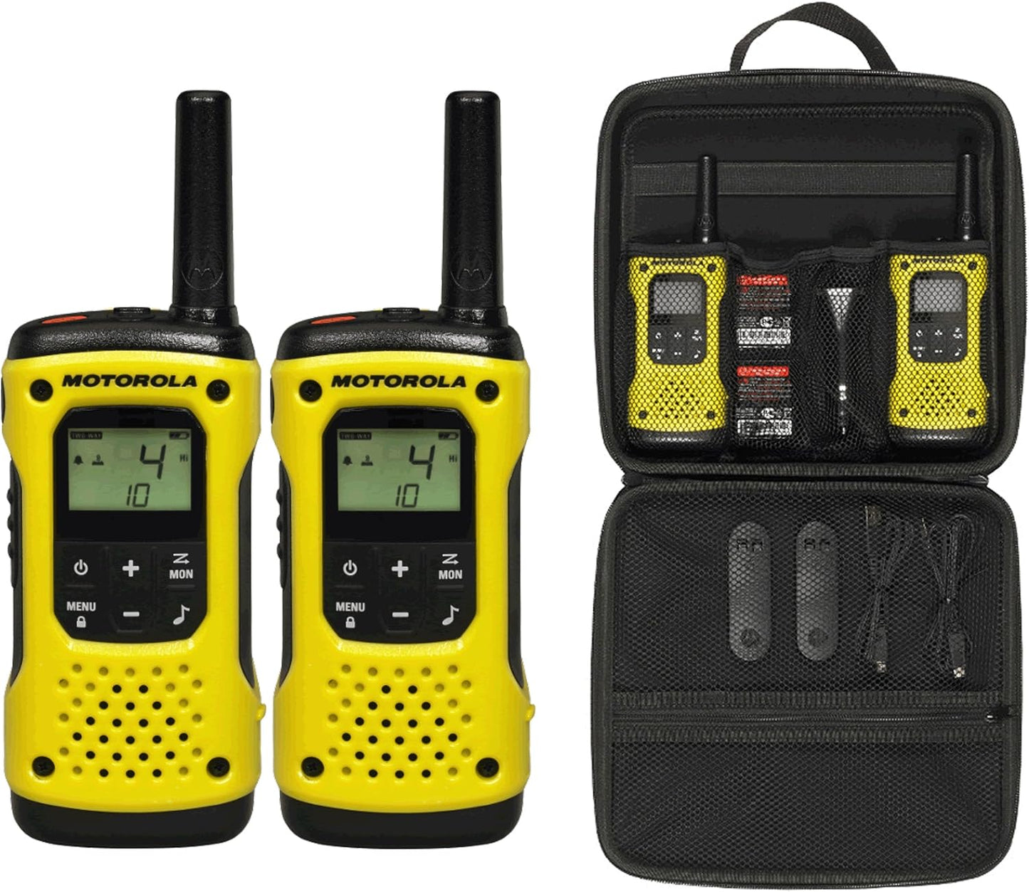 - Lot De 2 Talkie Walkies - TALKABOUT T92 - PMR446 - Noir/Jaune - Longue Portée -Indice IP67 - Fonctionnent Avec Batterie