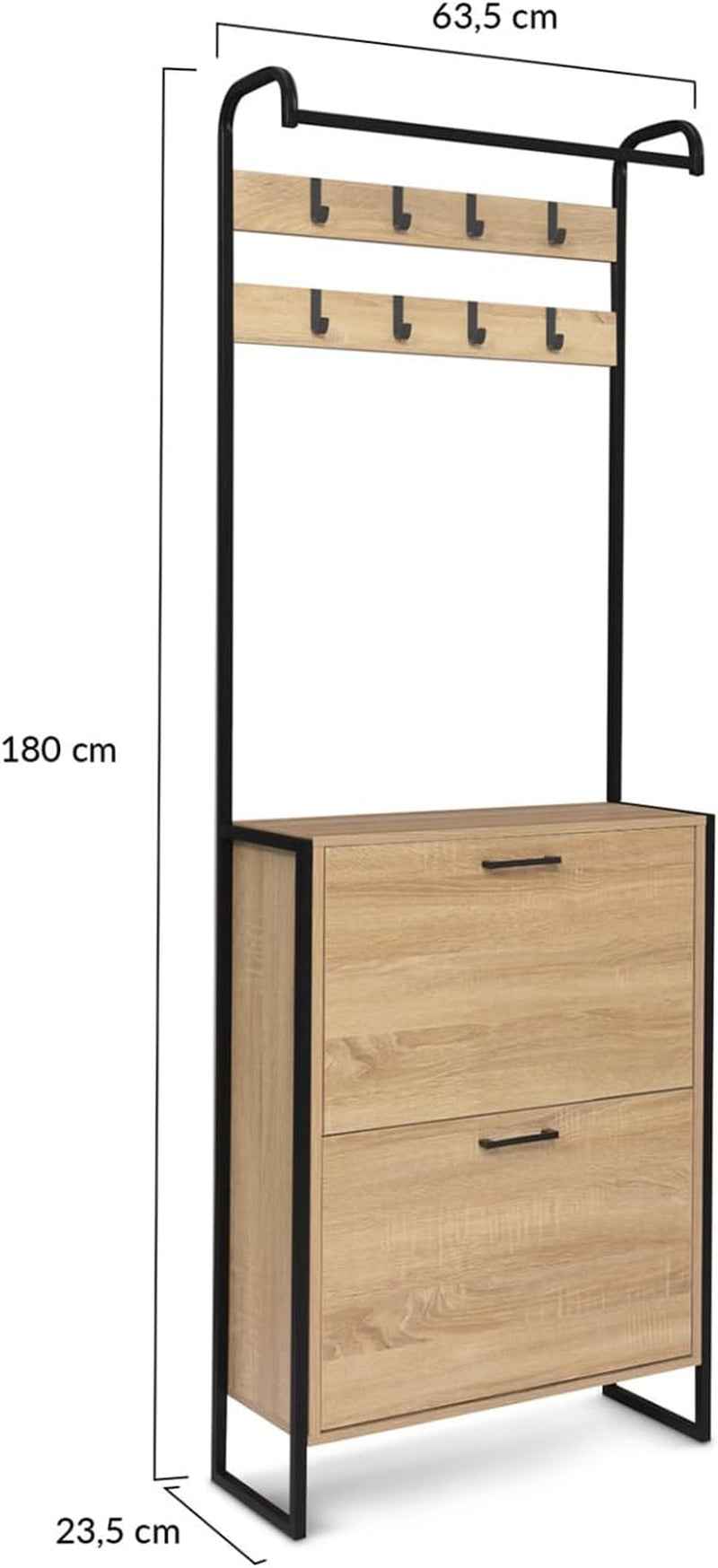 - Vestiaire D'Entrée LUIS Meuble Chaussures 2 Portes Design Industriel