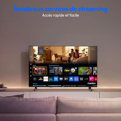 Téléviseur Full HD 100,3 Cm (40 Pouces) (Smart TV, HDR, VIDAA Store, Netflix, Prime Video, Disney+, DAZN, Paramount+, Hbbtv, PVR, Bluetooth), MD 840101