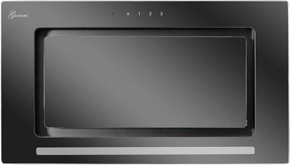 217 Prime Hotte Aspirante Encastrable, 70 Cm, Noire, Bloc De Ventilation, Cadre Et Panneau Avant En Verre Noir, 3 Niveaux, 1000 M³/H, Hotte Encastrable, Hotte D'Évacuation, Hotte De