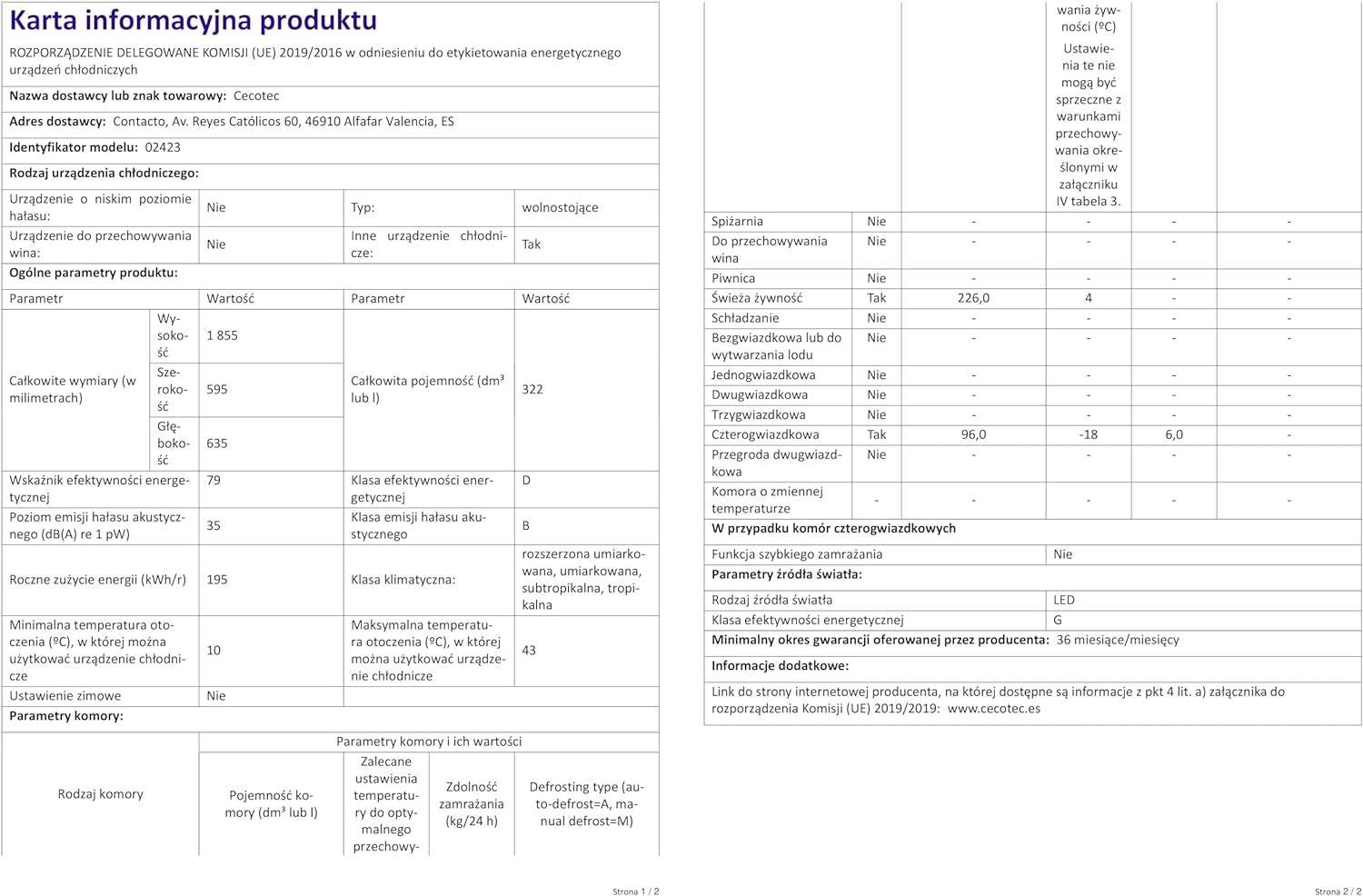 Frigorífico Combi 2 Puertas Bolero Coolmarket Combi 322 Inox D. 322 L, Altura 185 Y 60 Cm De Ancho, Bajo Consumo, Motor Inverter, Sistema Multi Air Flow, Total No Frost