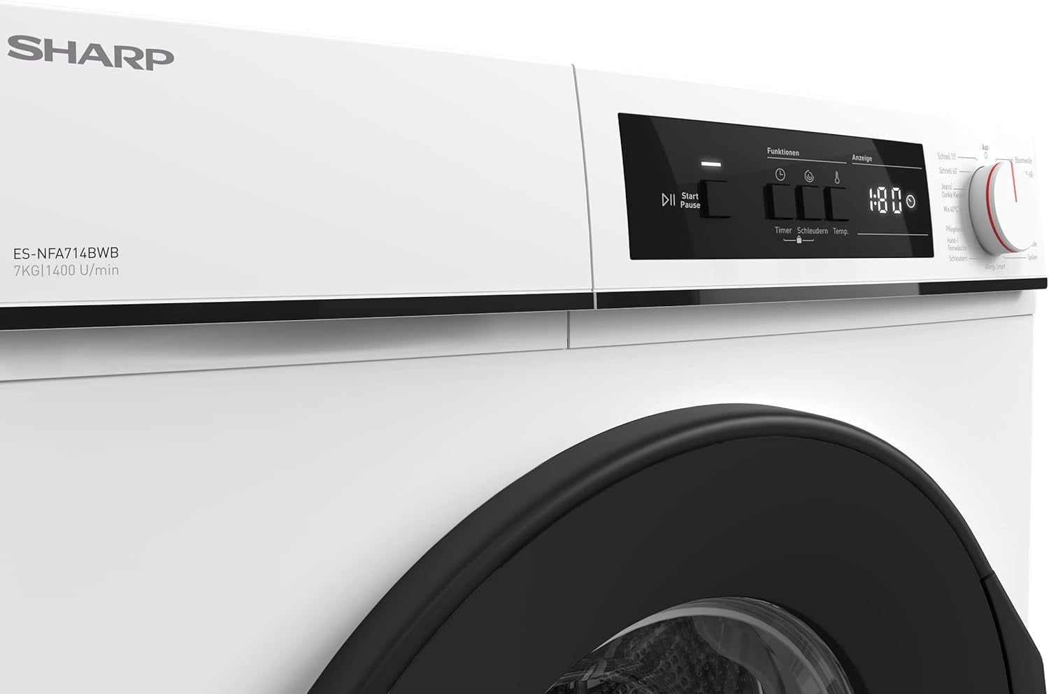 ES-NFA714BWB-DE Machine À Laver À Chargement Frontal/B / 7 Kg / 1400 Tr/Min/Advanced Inverter Motor/Allergy Smart / 15 Programmes Avec Programme Court Aquastop/Blanc