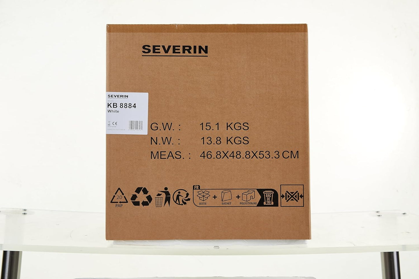 Mini Réfrigérateur Mini Bar, Pose Libre, Largeur 44,5 Cm, 45 Litres, Compartiment Froid 5 Litres, Classe Énergétique E, Porte Réversible, 80 Kwh/An, 40 Db, Blanc, KB 8884