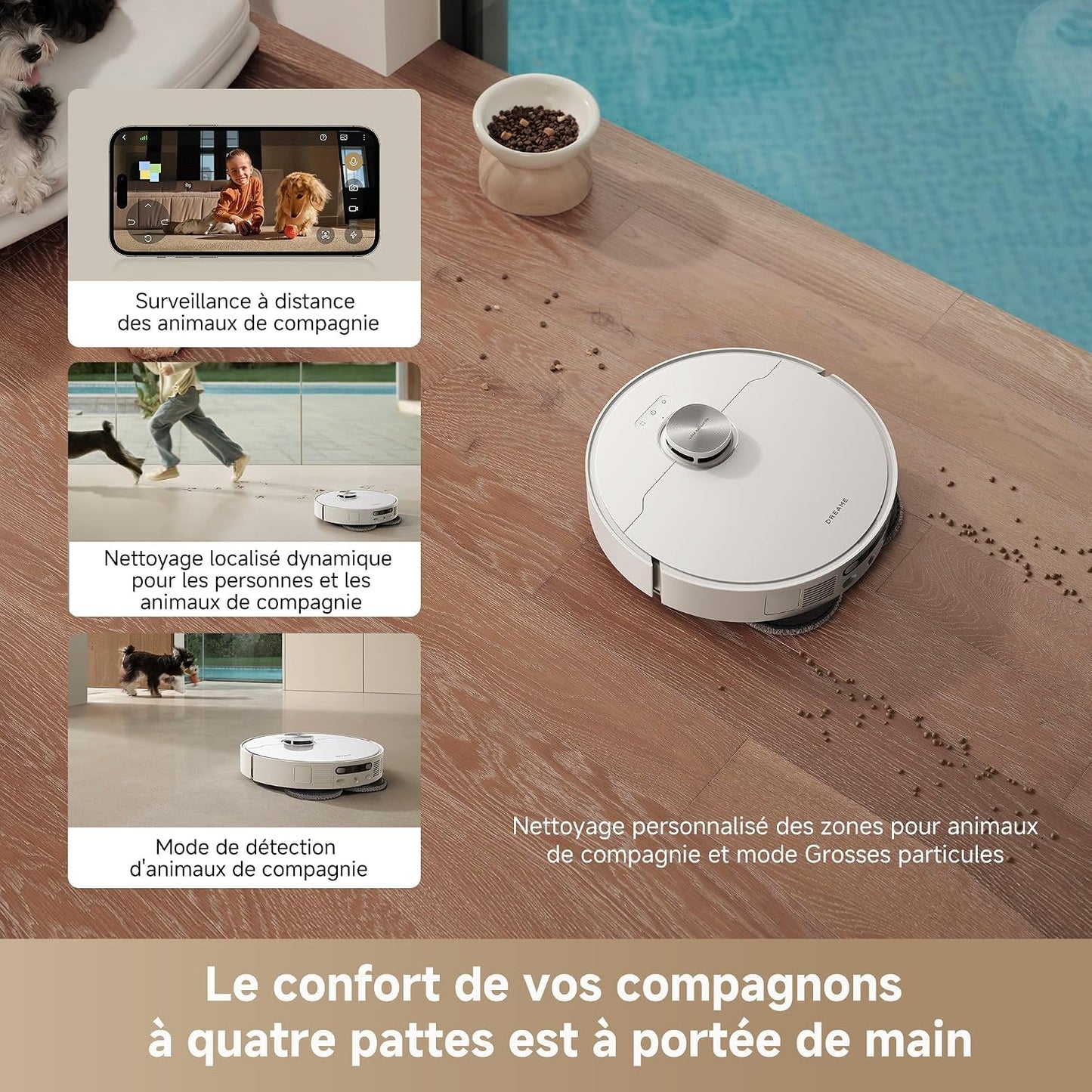 Dreame L40 Ultra AE Robot Aspirateur, 19 000 Pa Aspiration Puissante | Brosse Tricut, Nettoyage Sec-Humide, Dock Tout-En-1 Vidange Automatique, Sélection De Brosses Variée