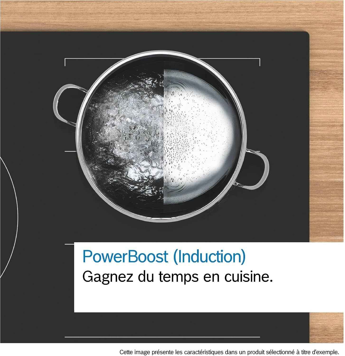 Bosch PVS63KHC1E Série 6 - Plaque Induction, Zone Combi-Induction | 60 Cm, Noir, 4 Foyers, Home Connect, Directselect, Ajustement Automatique De La Hotte, Timer Avec Fonction Arrêt