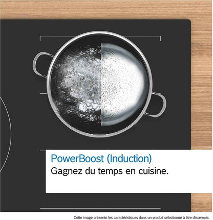Bosch PVS63KHC1E Série 6 - Plaque Induction, Zone Combi-Induction | 60 Cm, Noir, 4 Foyers, Home Connect, Directselect, Ajustement Automatique De La Hotte, Timer Avec Fonction Arrêt