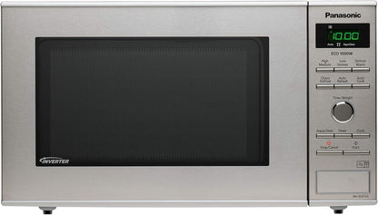 NN-SD27HSUPG Four Micro-Ondes Technologie Inverter Plateau Tournant En Verre, 23L, 1000W, 10 Prog Auto, Décongélation Chaos, 6 Puissances, Minuterie, Affichage LED, Acier Inoxydable Argent