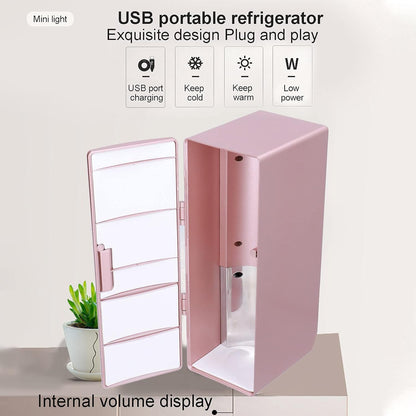 Mini Réfrigérateur Petit USB Cosmétiques Portable or Rose Réfrigéré Mini Réfrigérateur Refroidisseur Réfrigérateur Miniature Maison Mini Réfrigérateur