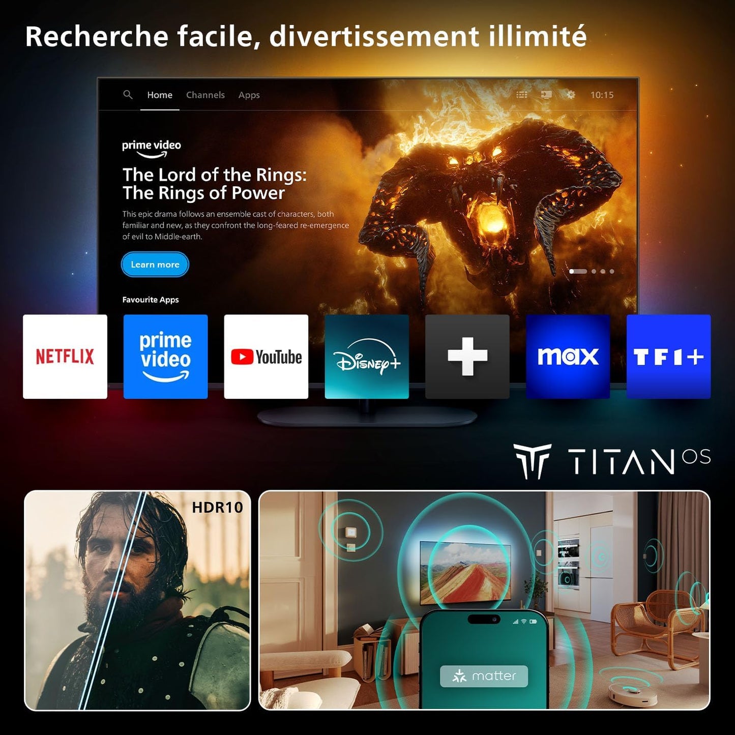 PHILIPS LED Ambilight 32" 32PFS6900 Fullhd Dolby Audio HDR10 Titan
