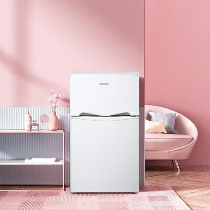 ' 87L Frigo Congelateur, Petit Frigo, Refrigerateur Combi, Blanc | Réfrigérateur Combi, Avec Éclairage, Étagères Amovibles, Thermostats Réglables, Portes Réversibles