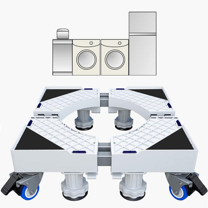 Support De Machine À Laver Réglable Et Mobile, Roue Télescopique, Frein, Plate-Forme Élévatrice Pour Équipement Lourd Tel Que Réfrigérateur Et Sèche-Linge