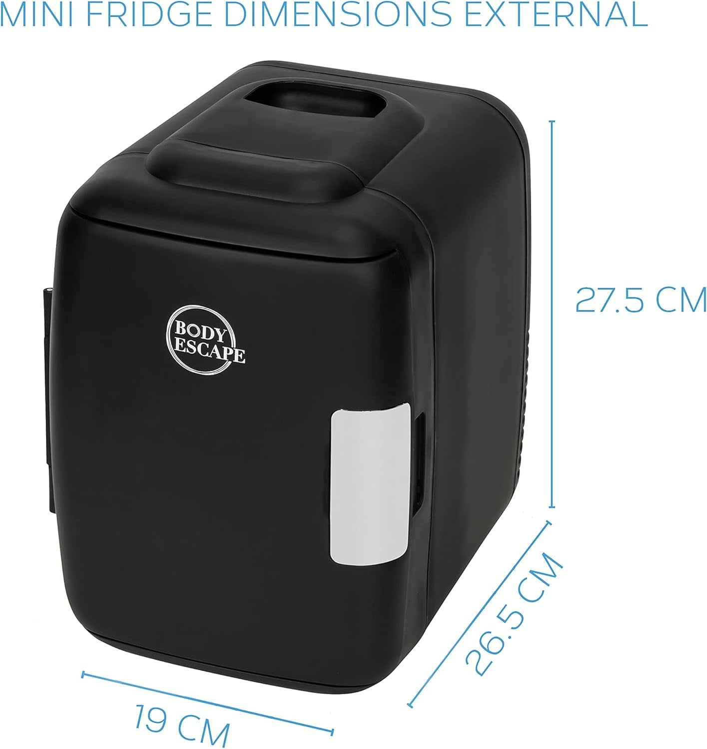 Body Escape Mini Réfrigérateur Beauté Pour Soins De La Peau - Mini Réfrigérateurs Beauté - Petit Réfrigérateur Rétro, Portable, Compact Et Silencieux Pour Le Maquillage - 5L- Mono Noir
