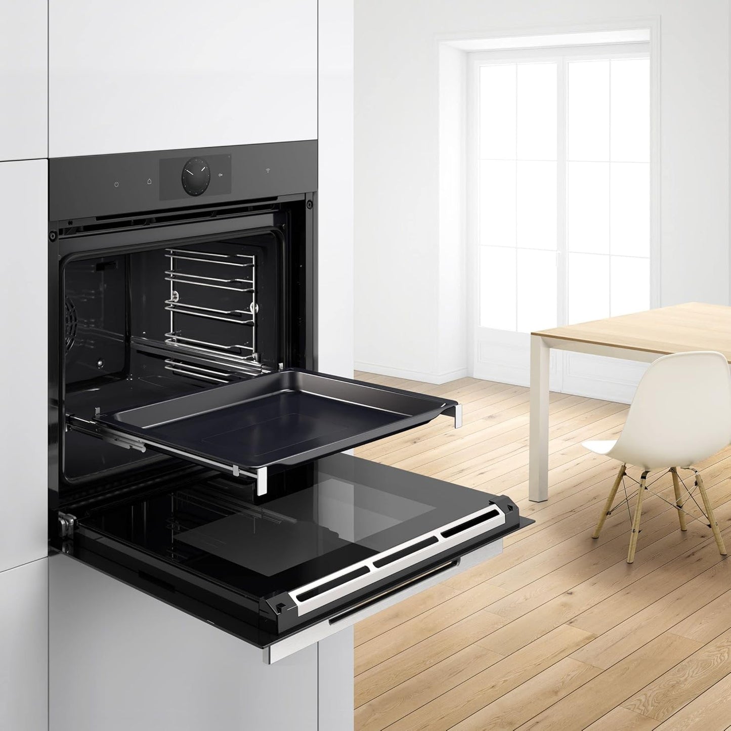 HEZ638070 Accessoires Pour Four Avec Rallonge Télescopique Indépendante De Niveau, En Acier Inoxydable, Fabriqué En Allemagne