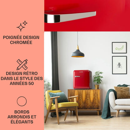 Mini Frigo De Chambre De 48L Pour Snacks Et Boissons, Petit Frigo Top Silencieux, Mini Bar, Petit Réfrigérateur Camping, Mini Frigo Cosmetique, Refrigerateur Avec Étagères Réglables, 0-10°C