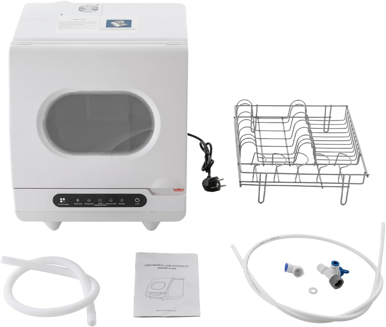 Vinnyooc 220V 800W Mini Lave-Vaisselle Lave-Vaisselle De Plan De Travail Lave-Vaisselle Portable Lave-Vaisselles Compacts Des Pulvérisateurs D'Eau Rotatifs À 360 Pour Les Appartements Les Résidences