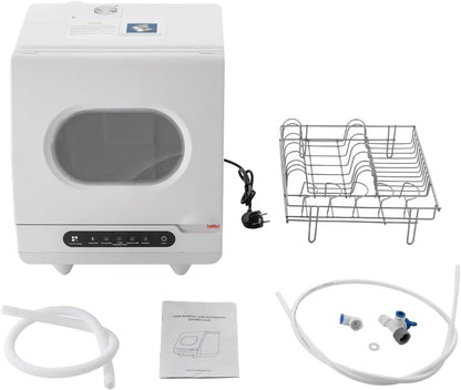 Vinnyooc 220V 800W Mini Lave-Vaisselle Lave-Vaisselle De Plan De Travail Lave-Vaisselle Portable Lave-Vaisselles Compacts Des Pulvérisateurs D'Eau Rotatifs À 360 Pour Les Appartements Les Résidences