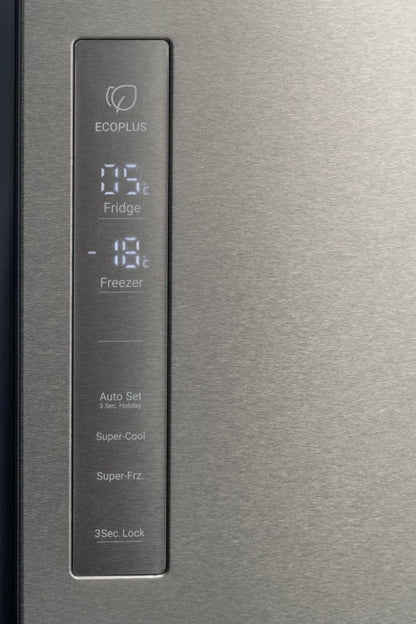 Cube 90 Serie 5 HTF-540DP7 Frigo Américain Autoportante 528 L F Platine, Acier Inoxydable