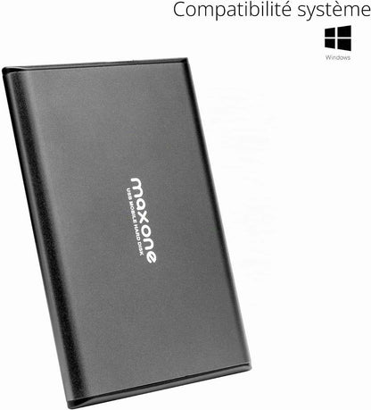 Disque Dur Externe Portable 1To 2.5" USB 3.0 Ultra Fin Aluminium | Stockage Et Sauvegarde Pour PC, Mac, Laptop, Xbox One, PS4, Wii U, TV, Windows (1000Go, Gris)