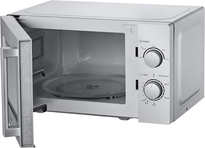 CMSN 20 Si Micro-Ondes, 5 Niveaux De Puissance, Éclairage Intérieur, Dégivrage Facile, Easy Degivrage, Plateau Rotatif À 360 °, 20 L/700 W, Mécanique, Argent