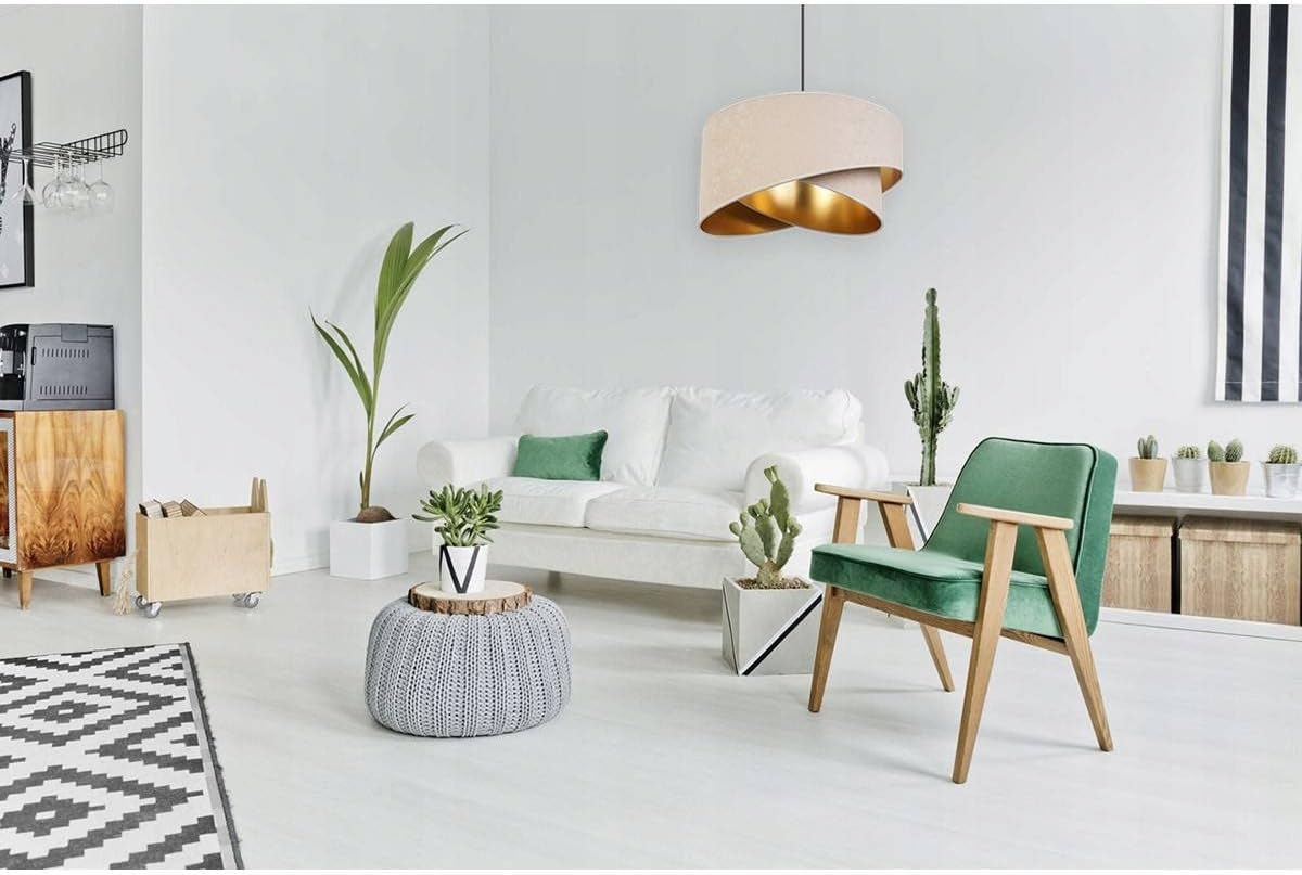 Light-Home Abat Jour Suspension Luminaire Lustre Industriel Milan - Moderne Abat Jour Plafond Pour Chambre Salon Et Cuisine - En Metal - Crème