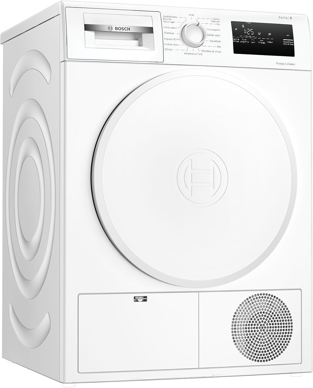 Bosch WTH8300DFR Série 4 - Sèche-Linge, Écran LED, Filtre Easyclean | Blanc, 8 Kg, Pompe À Chaleur, Autodry, Séchage Rapide 40 Minutes